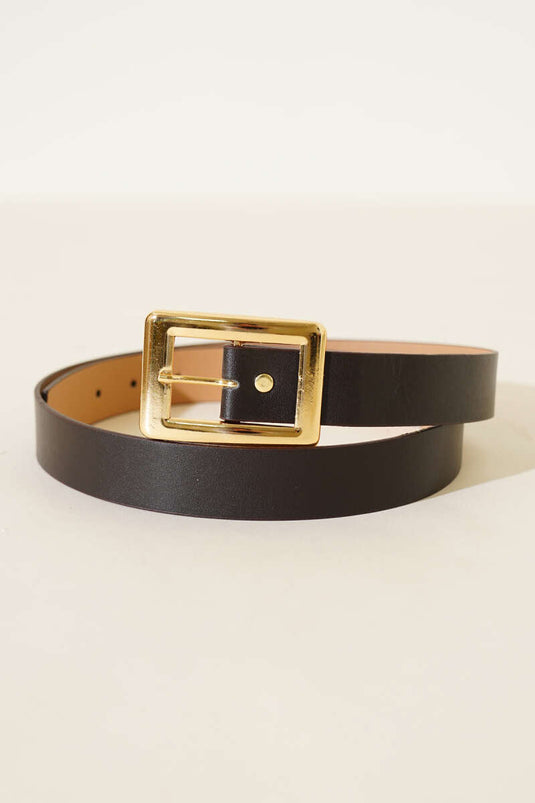 Wide Rectangular Buckle Belt Bitter Brown