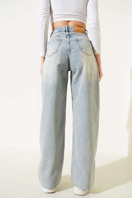 Wide Leg Jeans Green Tint