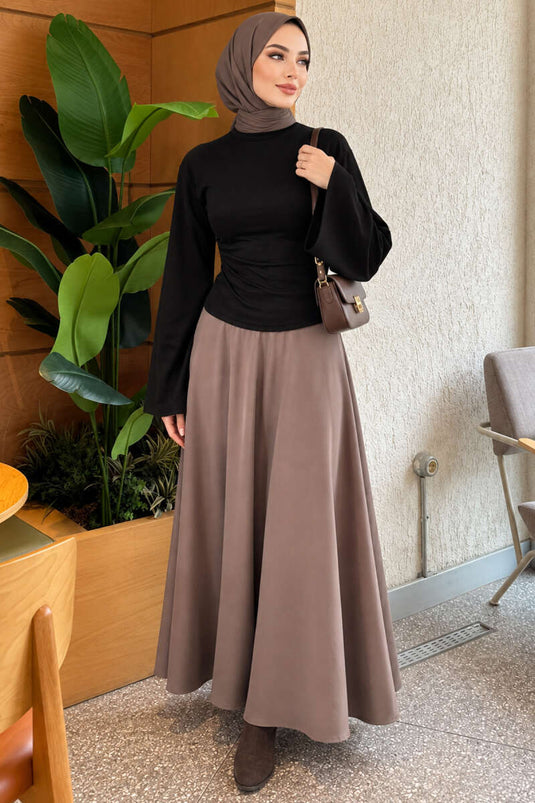 Blusa Nera Con Maniche Ampie E Ruché