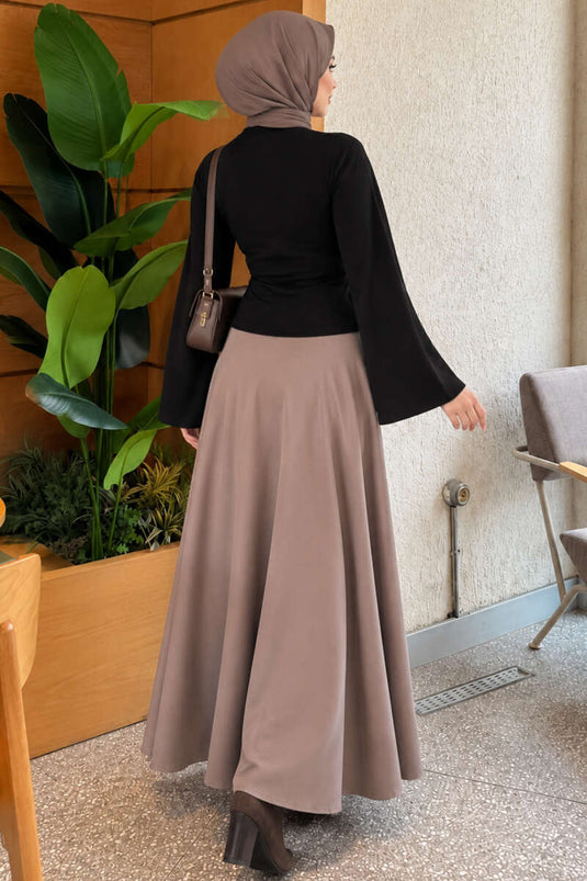 Blusa Nera Con Maniche Ampie E Ruché