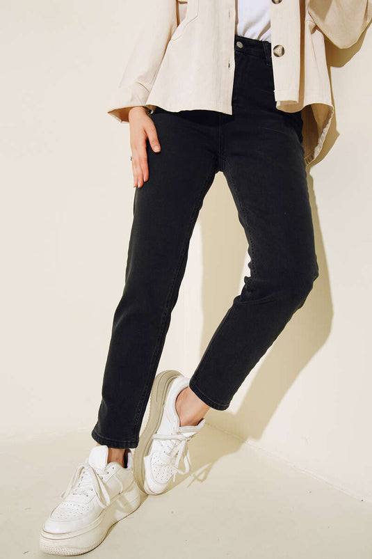 Wide Leg Denim Pants Anthracite