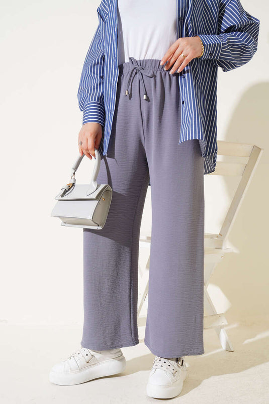 Pantalones Ayrobin de pierna ancha, gris pizarra