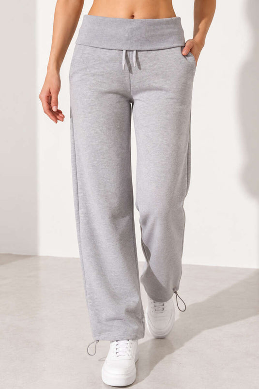 Pantalones Anchos De Tres Capas En Gris