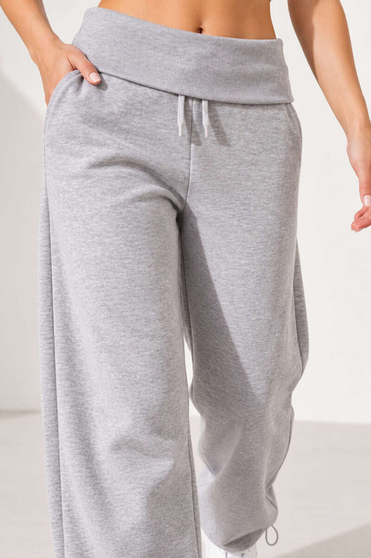 Pantalones Anchos De Tres Capas En Gris