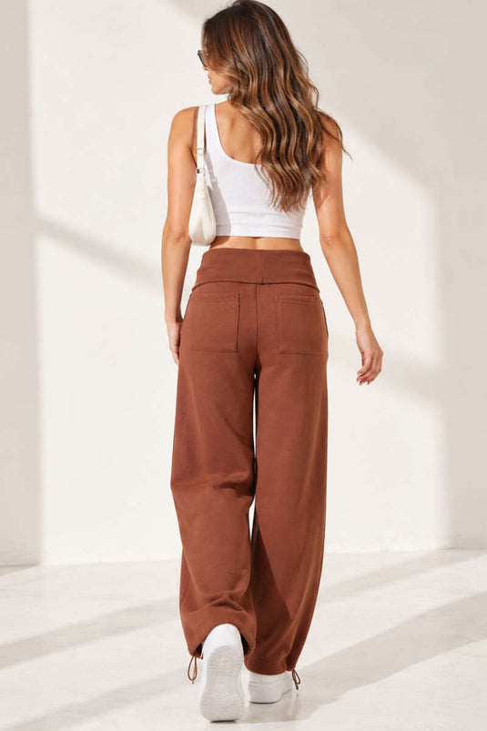 Pantaloni A Tre Strati Con Righe Larghe In Beige