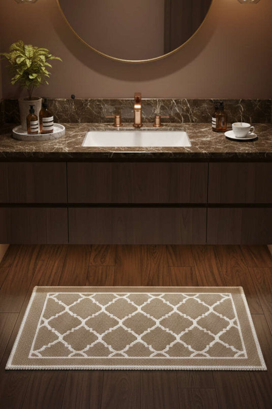 Zerbino da bagno con motivo geometrico assortito 3