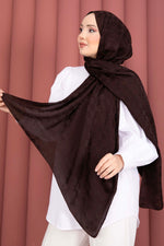 Série d'écharpes jacquard à motif géométrique Marron foncé