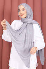 Série d'écharpes jacquard à motif géométrique gris
