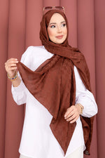Série d'écharpes jacquard à motif géométrique couleur terre cuite