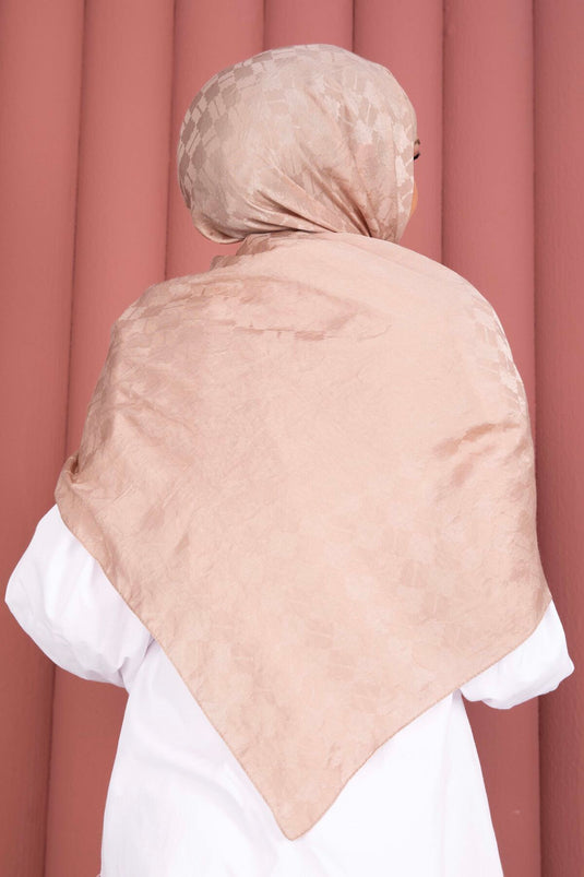 Geometric Pattern Jacquard Scarf Series Powder