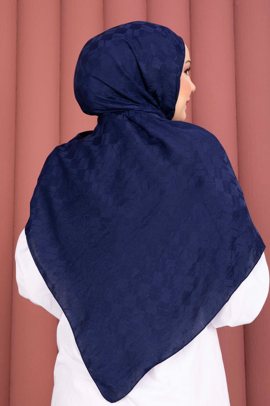 Geometric Pattern Jacquard Shawl Series Blue