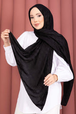 Série d'écharpes jacquard à motif géométrique noir