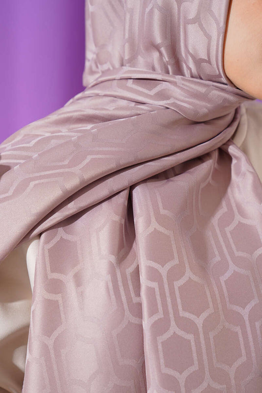 Jacquard sjaal met geometrisch motief in poedervorm