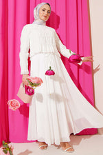 Ensemble deux pièces Gipeli avec blouse et jupe écru