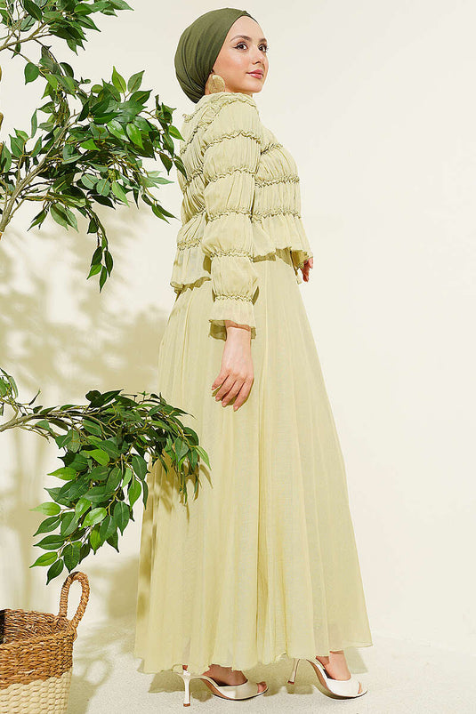 Ensemble deux pièces avec blouse Gipeli et jupe, couleur menthe