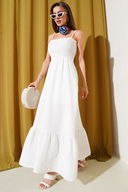 Gipel Rope Strap Muslin Dress Ecru