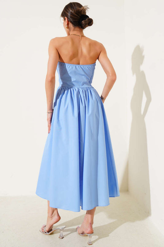 Gipeli trägerloses Midikleid Blau