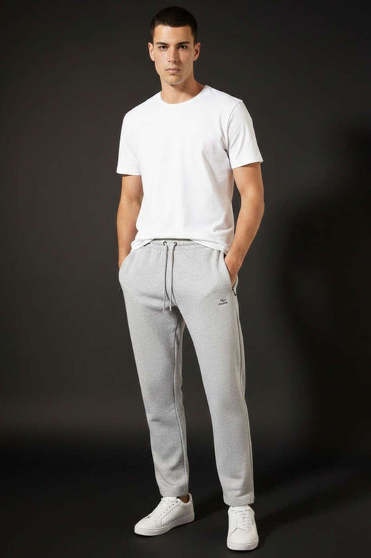 Pantalon de survêtement pour homme à ceinture élastique cachée, gris chiné