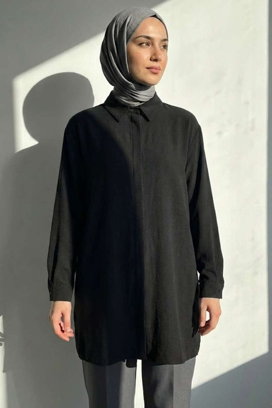 Camicia Ayrobin Nera Con Bottoni