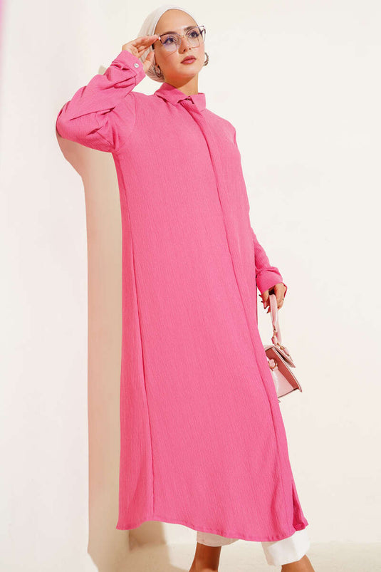 Chemise longue fuchsia Hidden Pat