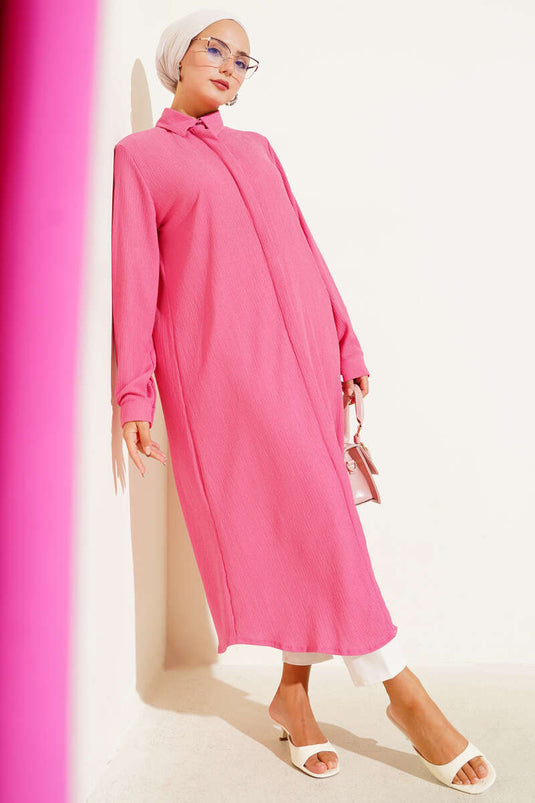 Chemise longue fuchsia Hidden Pat