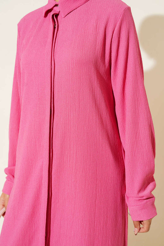 Chemise longue fuchsia Hidden Pat