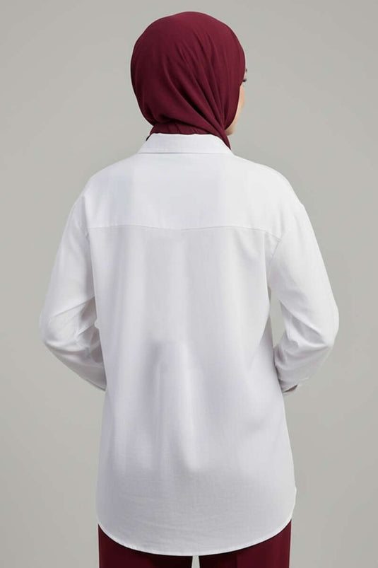 Camicia in tessuto modal Gizli Patlı color ecru