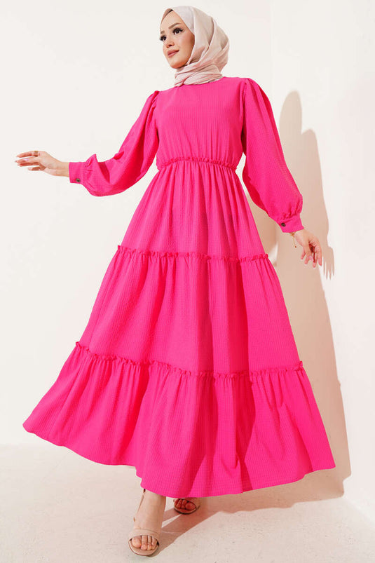 Waffle Kat Kat Dress Fuchsia