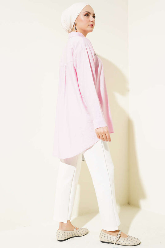 Chemise doublée Chest Stone rose