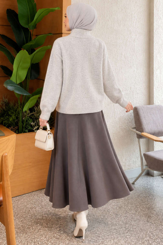 Gilet En Maille Gris À Boutons Dorés