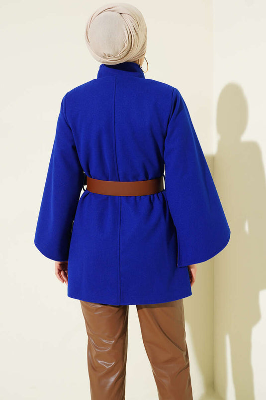 Poncho en cachemire à boutons dorés (Saksi)