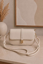 Sac À Main Femmes Détails Verrou Or Crème