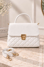 Sac À Main Femmes Matelassé Or Blanc