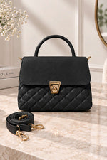 Sac À Main Femmes Matelassé Or Noir