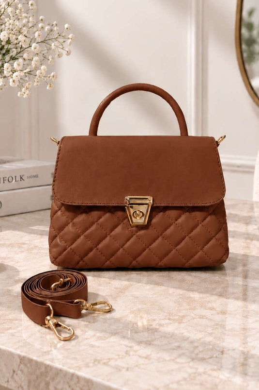 Sac À Main Femme Matelassé Or