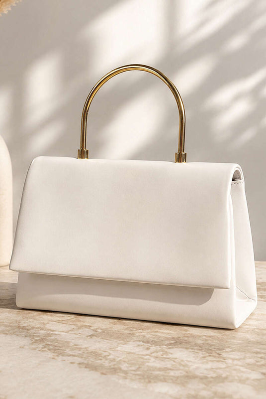White Gold Handle Bag
