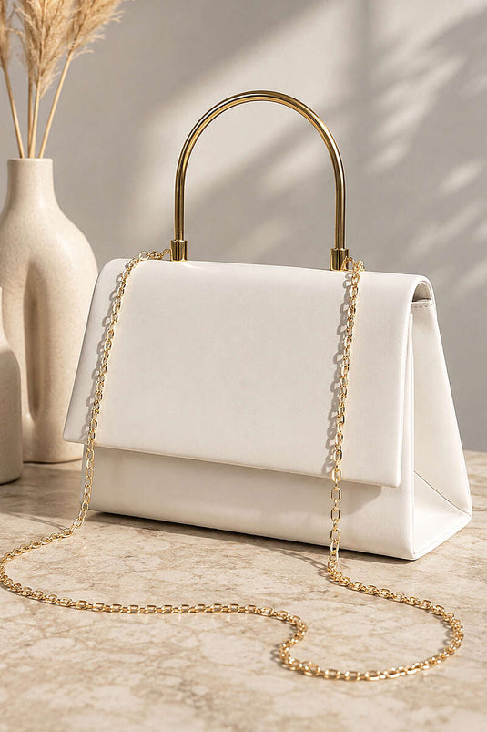 White Gold Handle Bag