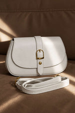 Sac À Main Blanc Femme À Boucle Dorée