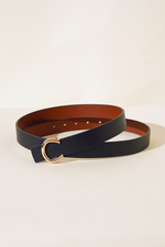 Ceinture Noire À Boucle Dorée