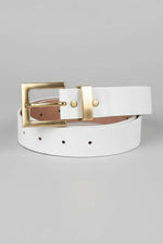 Ceinture classique blanche à boucle dorée