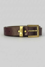 Ceinture classique à boucle dorée bordeaux