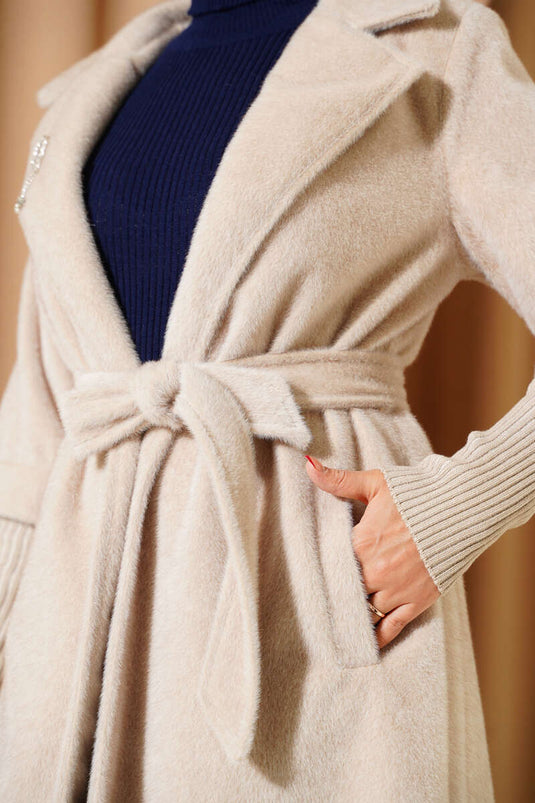 Manteau côtelé à manches Goldfox beige