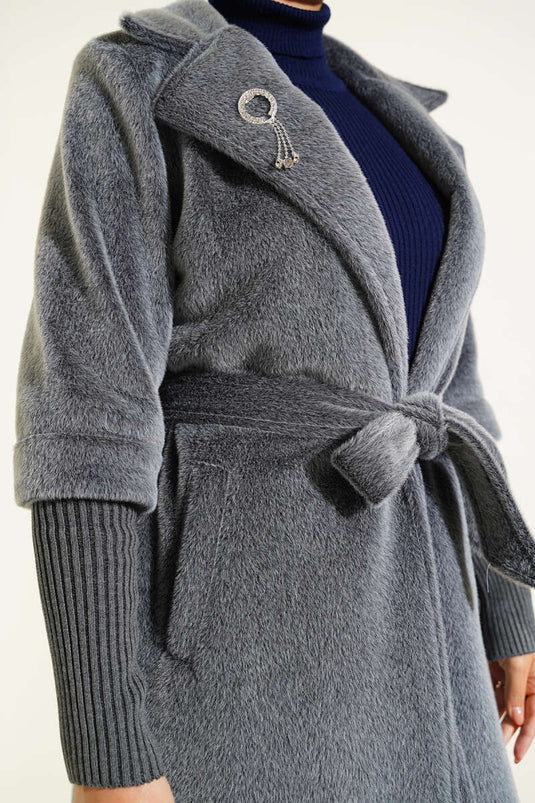 Manteau côtelé à manches Goldfox gris