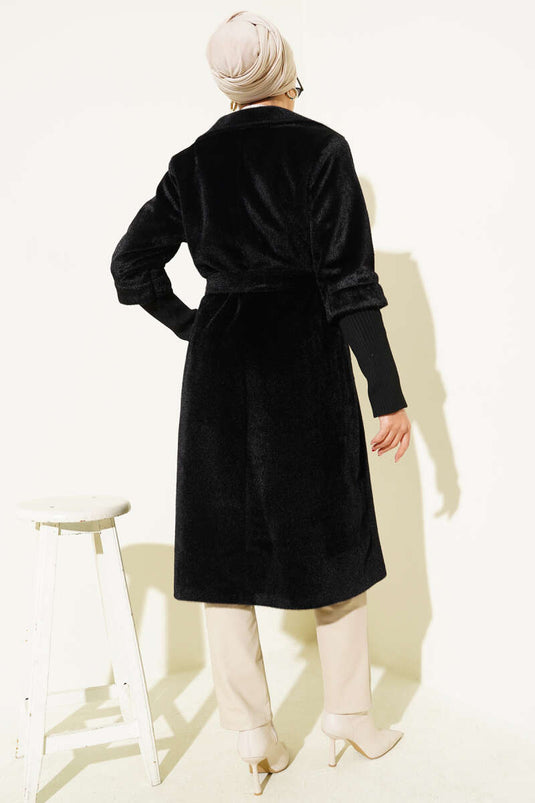 Manteau côtelé à manches Goldfox noir