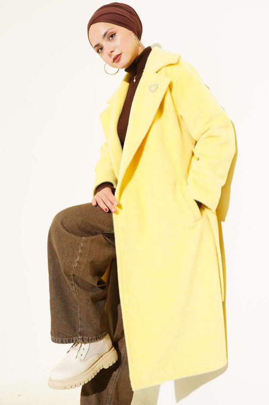 Manteau en cachemire ceinturé Goldfox, jaune