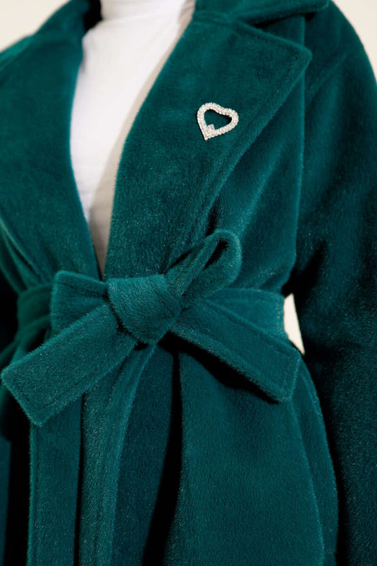 Manteau en cachemire ceinturé Goldfox, émeraude