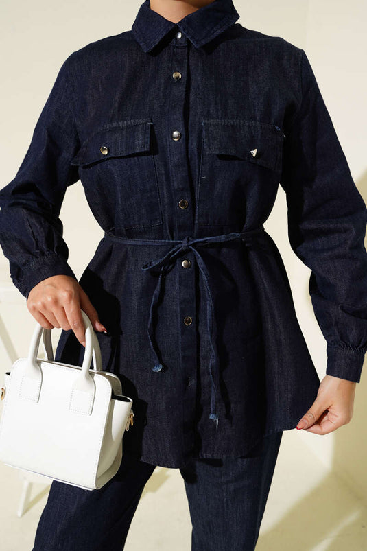 Gömlek Yaka Kot İkili Takım Kot