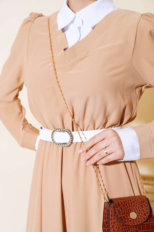 Robe Col Chemise Latte