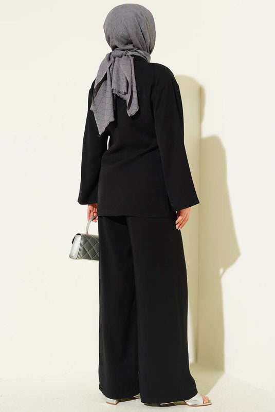 Completo doppio con accessori Gül e laccio, nero