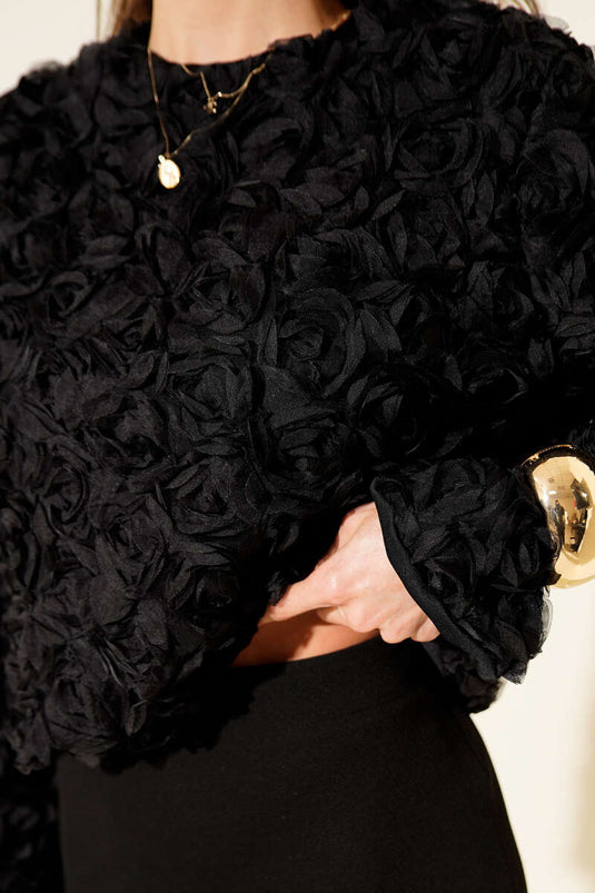 Zweiteiliges Set aus Bluse und Rock in Rosa, Schwarz